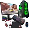 Golook - PC Desktop Gaming LED RGB Fisso Completo - Ryzen 3 4300G 16GB SSD 480GB M.2 NVME WiFi - Monitor 24 - Tastiera - Mouse - Cuffie - Casse con LED - Computer