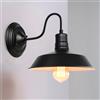 iDEGU Applique da parete Vintage Industriale, 26 cm Lampada da Parete Interni E27 Lampada per Sala da Pranzo, Cucina, Ingresso, Veranda (nero + bianco)