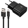 HECHOBO Caricatore Rapido 15W e Cavo Micro USB per Samsung S7 S6 S6EDGE S4 J1 J3 J5 S5 A5 A7 A8, Xiaomi Redmi 9C 9A 10A 9AT, Huawei 10 Lite P8 Lite Y5, Smartphone, Caricabatterie 2M