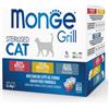Monge Grill Sterilised Adult Multipack 12x85 gr - Vitello - Galletto - Trota Cibo umido per gatti