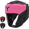 Mytra Fusion caschetto boxe - caschetto kick boxe con cinturino regolabile MMA, Muay Thai, Sparring, Arti Marziali, Karate casco boxe (L, Black/Pink)