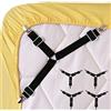 ZENUTA Wommty 4 pezzi con lenzuolo regolabile triangolo cinghie elastiche bretelle Gripper Holder Clip per lenzuola, fodere per materasso, divano, cuscino e cuscino per sedia