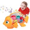 KJIXYUNG Giochi Musicali Bambini 123 Anno,Giochi per Gattonare con Musica e luci,Pesce Giocattolo per Neonati 6 9 12 18 Mesi,Regali di Compleanno Educativi con Luci e Musica,Movimento di Braccia e Coda