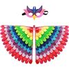 Proumhang Costume per bambini con ali di uccello per età da 3 a 8 anni,gufo di uccello e maschera di pavone vestito da gufo, maschera per occhi e ali di feltro,Halloween,Stile 7