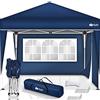 tillvex Gazebo 3x3m impermeabile | Gazebo pieghevole pop-up regolabile in altezza | Tenda da giardino protezione UV 50+ | Tenda Padiglione con borsa (Blu - con 2 Laterali)