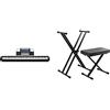 Casio CDP-S110BKC5 Fully Weighted Hammer Action Digital Piano, Nero & Tiger Kap-Pk2 Set Supporto per Tastiera e Sgabello, per Pianoforte con Doppio Telaio A X