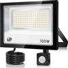VRFMALIY Faretto LED da Esterno con Sensore di Movimento 100W, 10000LM 7000K Faro LED Esterno, IP67 Impermeabile Super Luminoso Bianco Freddo Luce di Sicurezza per Garage, Cortile, Patio,Ingresso