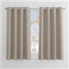 PONY DANCE Tende Camera da Letto Corte - Tende Termiche con Anelli Tenda Oscurante da Interno Tenda Cameretta Bimba Tende Moderne per Soggiorno 2 Pezzi L 132 x A 114 cm, Sabbia