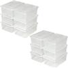 TecTake 6X scatole Scarpe plastica Storage Box Trasparenti Coperchio impilabili 33x23x12cm - Disponibile in Diversi quantità - (2x6 | No. 402005)