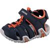 Geox B Sandal Kraze A, Sandali Bambini e ragazzi, Blu/Arancione (Navy/Orange), 26 EU