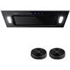 Klarstein HEKTOR - Cappa da Cucina, Cappa Aspirante, Cappa a Parete, Timer, Pannello Touch, Illuminazione, Fino a 530 m³ / h, Incl. 2 Filtri a Carboni Attivi, Nero
