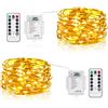 Vacoulery Stringa Luci LED a Batteria, 5M 50 LEDs 8 Modalità Lucine led Decorative IP65 Impermeabile con Telecomando, Timer e Dimmer per Interni e Esterni, Natale, Feste (2 Pezzi, Bianco Caldo)