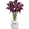 huaao 12 Pezzi Calla Lily Fiori Artificiali in Lattice Tocco Vero Fiori Finti Bouquet Sposa Decorazione per Nozze Matrimonio, Anniversario, Casa, Feste, Centrotavola, Nuziale, Viola
