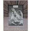 Eye on Elegance EagleWiz EagleWiz - Cornice portafoto in vetro a specchio, con brillantini color oro rosa, decorazione per la casa, idea regalo, autoportante e da appendere alla parete (immagine 17,8 x 12,7 cm)