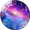 ALEENFOON Orologio da Parete in Vetro Decorato Quarzo Silenzioso Cucina Particolari Moderni 30 cm, Sottile Quarzo da Parete Interno Orologio (Cielo Stellato)