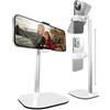 COOPER ChatStand, Supporto Telefono da Scrivania Regolabile per Registrazione Video, Porta Cellulare da Tavolo, Porta Telefono Scrivania, Cavalletto Smartphone per iPhone, Android, Samsung, Bianco