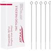 ATOMUS 50pcs Tattoo Needles 7RL Disposable Tattoo Needles Set Stainless Steel Taeto Needles for Tattoo Machine