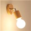 XINTY Lighting Lampada da Parete Orientabile in Legno, Applique da Parete E27 Stile Nordico Moderna Lampada a Muro Interni per Camera da Letto Soggiorno Corridoio Scale (Senza Lampadina)