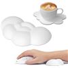Attack Shark Poggiapolsi Cloud Mouse con Sottobicchiere, Polso Ergonomico per Mouse con Massaggio, Supporto per il Polso, Grazioso Accessorio da Scrivania per Casa, Ufficio, Giochi - Bianco