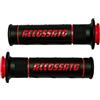 ACCOSSATO Coppia di Manopole In Gomma Bicomponente, Nere Con Scritta Accossato Colorata per Honda CBR 600 RR dal 2005 al 2006, CC 600