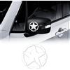 4R Quattroerre.it 17118 Adesivi Stella Army Militare per Jeep Renegade Specchietti, Diametro 9 cm, Bianco, 2 Pezzi