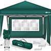 tillvex Gazebo 3x3m impermeabile | Gazebo pieghevole pop-up regolabile in altezza | Tenda da giardino protezione UV 50+ | Tenda Padiglione con borsa (Verde - con 2 Laterali)