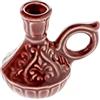 Danilovo portacandela a forma di brocca in ceramica per candele sottili, supporto per candele ortodosse, diametro fino a 1,1 cm (rosso borgogna)