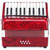 Classic Cantabile Secondo Junior Fisarmonica 8 bassi (22 tasti diatonici, 8 bassi, incl. tracolla e custodia) rossa