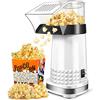 COOCHEER 5480_W_EU*Z, Macchina per popcorn ad aria calda da 1200 W, per casa, design ampio, con misurino e coperchio rimovibile, senza BPA, Bianco