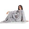 Kanguru Coperta con maniche Glow, soffice plaid in pile che si illumina al buio, Microfibra, con tasca centrale, 180x140cm, regalo donna, uomo, Hoodie per divano, letto, relax, Natale calda, soffice