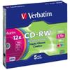 Verbatim - Scatola 5 CD-RW DataLife Plus - slim case - 8X-10X - serigrafato colorato - 43167 - 700MB (unità vendita 1 pz.)