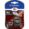 Verbatim - Micro SDHC Classe 10 fino a 45mb-sec - 44082 - 16GB (unità vendita 1 pz.)