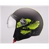 CASCO DEMI-JET AL HELMETS MOD. 101 GIALLO E NERO GRAFICA AL-DESIGN