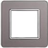 ETTROIT Placca compatibile Vimar Plana 2 moduli vetro colore argento Ettroit EV84206