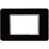 ETTROIT Placca compatibile Vimar Plana 3 moduli vetro colore nero Ettroit EV84302