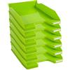 Exacompta - Cod.113225D - Confezione da 6 Vaschette portacorrispondenza Combo Midi Iderama per formato A4+ - Impilabili - Capacità 500 fogli 80 gr - Dim. : 34,7 x 25,5 x 6,5 cm - Verde anice glossy