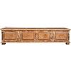 Biscottini Antica cassapanca Legno massello 200x56x45 cm | Baule Vintage con intarsi | Cassapanca Contenitore da Interno