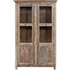 Biscottini Vetrina Cucina in Legno 184x42x114 cm | Credenza Cucina Alta con Ante a Vetro | Mobili Soggiorno Legno Riciclato