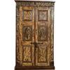 Biscottini Armadio in legno massello 122x56x210 cm | Armadio rustico legno 2 ante | Armadio shabby chic | Arredamento vintage industrial