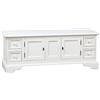 Biscottini Mobile tv legno massello 152x50x55 cm | Mobile porta tv soggiorno e camera da letto | Mobile per tv con ante e cassetti
