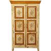 BISCOTTINI INTERNATIONAL ART TRADING Armadio stipo Due Ante, Bianco Anticato e Arancione, 88x45x150 cm