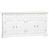 Biscottini Madia legno massello 200x105x45 cm | Madia bianca | Spaziosa madia soggiorno | Credenza soggiorno e cucina | Credenza legno massello