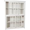 Biscottini INTERNATIONAL ART TRADING V-L6114-B, Buffet Mobile Soggiorno 210x40x150 cm Cucina Alta/Credenza Legno massello/Libreria con Ante Chiuse, Bianco