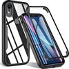 Hensinple Cover iPhone XR, Custodia iPhone XR Antiurto 360 Gradi con Protettiva Schermo Integrale Rugged Doppia TPU Bumper Case per iPhone XR 6,1 Pollici - Nero