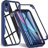Hensinple Cover iPhone XR, Custodia iPhone XR Antiurto 360 Gradi con Protettiva Schermo Integrale Rugged Doppia TPU Bumper Case per iPhone XR 6,1 Pollici -Blu