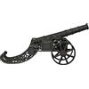 Biscottini Arredo giardino esterno | Casa arredo cannone ornamentale | Set giardino esterno 150,5x65x39,5 cm | Foam gun in ghisa nero | Arredamento particolare