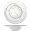 H&h set 6 piatti pasta alabastro in vetro bianco cm26