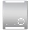Talos Specchio da Bagno LED King 60 x 70 cm - Colore della Luce Bianco Neutro - Specchio cosmetico Illuminato con ingrandimento 3X - Orologio Digitale - Cornice in Alluminio