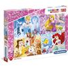 Clementoni Disney Princess Italia Supercolor Puzzle-Princess-180 pezzi, Multicolore, 29294