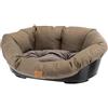 Ferplast Cuccia Cane con Cuscino Sofa' 8 Tweed Lavabile, Lettino per Cani da Interno Imbottito, Cesta in Plastica, Fondo Forato e Poggiamento, Antiscivolo, 85 x 62 x h 28,5 cm, Marrone